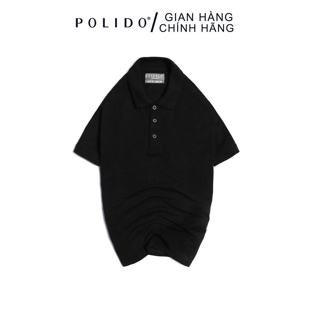 Áo Polo Nam Trơn Basic Màu Đen Form Slimfit Vải Cotton 100% Co Giãn Thấm Hút