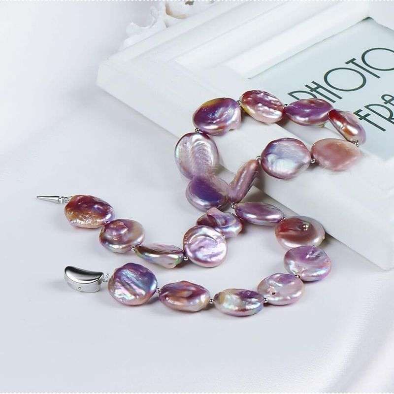 Vòng Cổ Ngọc Trai Tự Nhiên Baroque Cao Cấp - Chuỗi đơn đồng Xu - Trang Sức Cô Tấm - COIN PEARL - CTJ4708