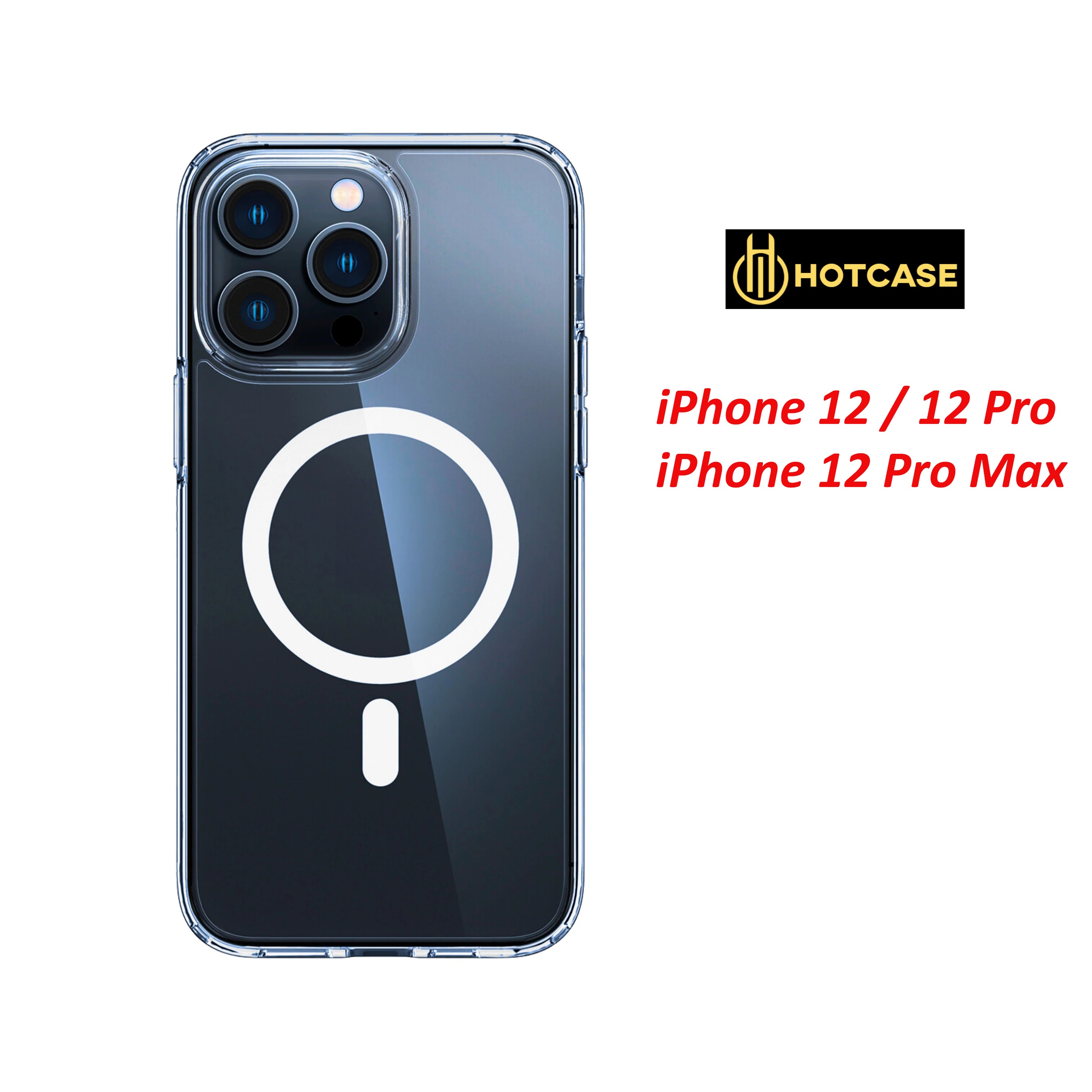 Ốp lưng chống sốc cho iPhone 12 / 12 Pro / 12 Pro Max hiệu HOTCASE sạc từ tính nam châm magnetic trong suốt - trang bị đệm khi 4 góc, Viền TPU chống sốc, lưng PC chống ố vàng - Hàng nhập khẩu