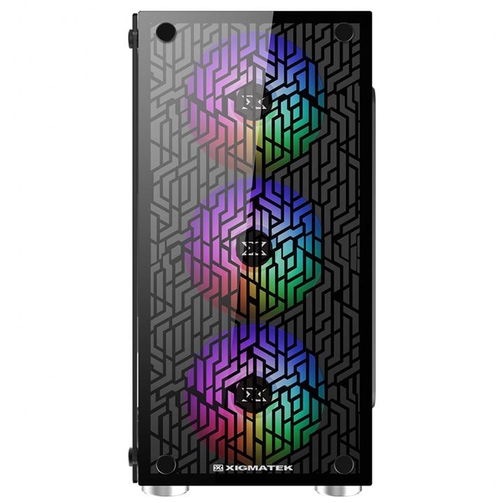 Thùng máy tính | Vỏ case Xigmatek NYX 3F RGB EN43057 Tặng 3 Fan - Hàng chính hãng