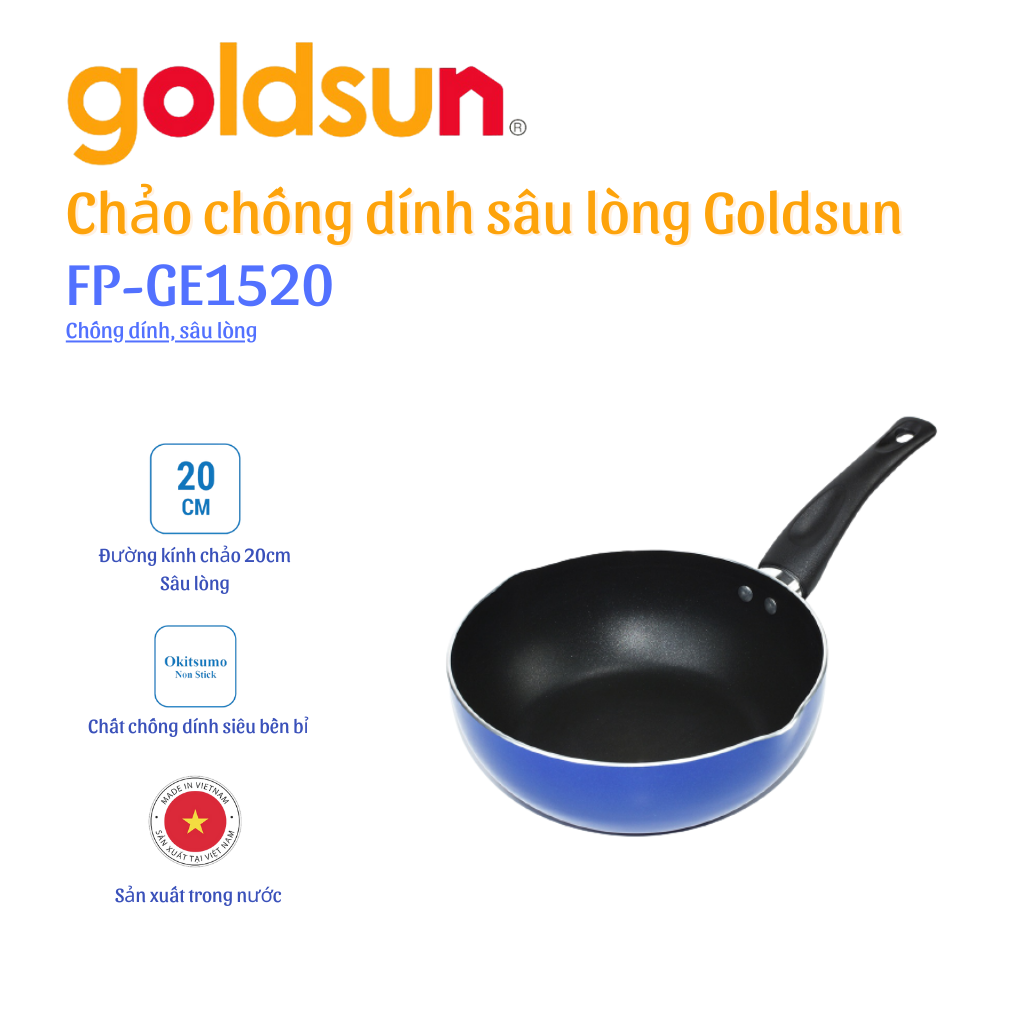 Chảo chống dính Goldsun FP-GE1520(B)- Hàng chính hãng