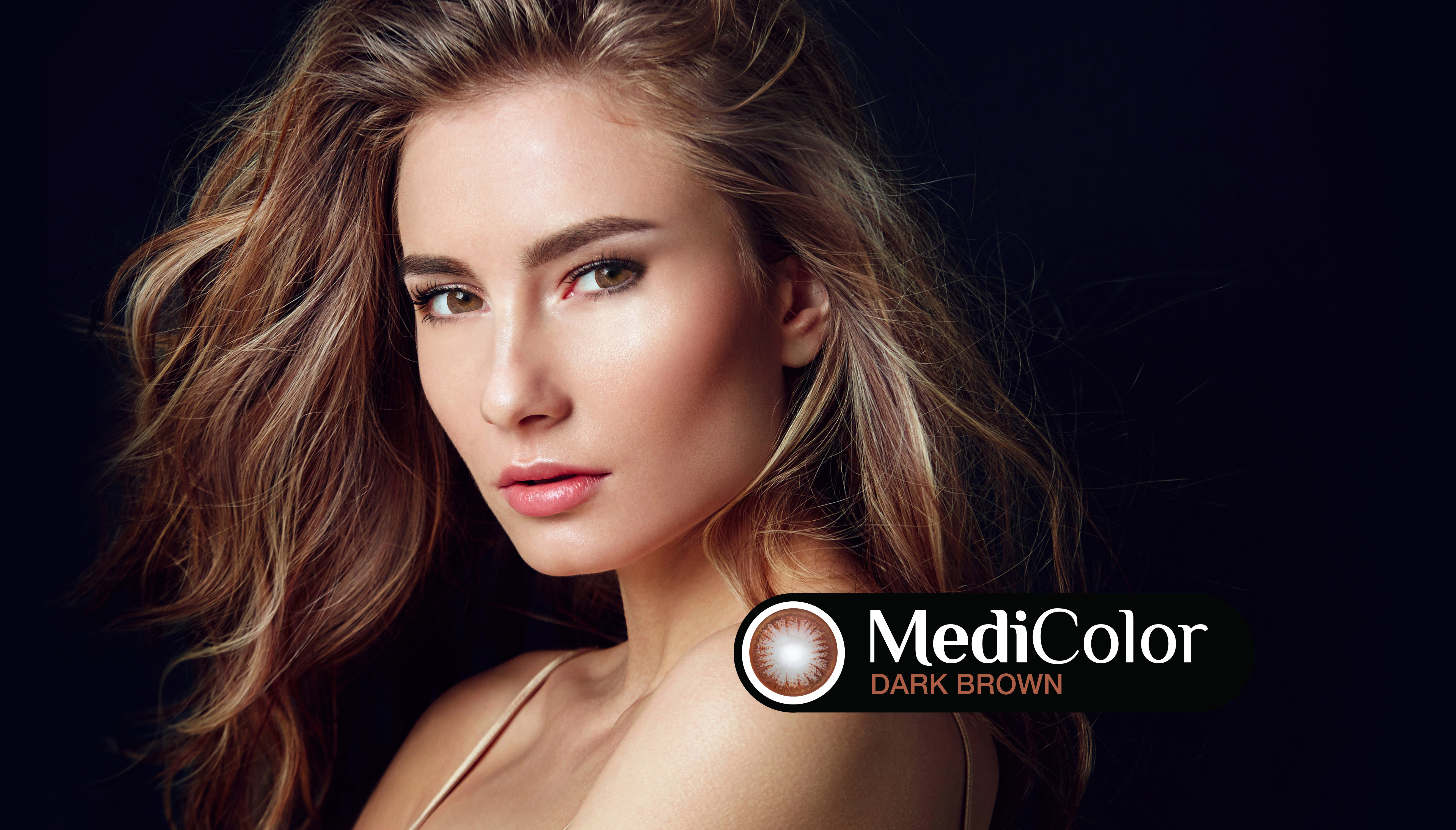 Một Cặp Kính Áp Tròng Australia Màu Nâu Mediclear 3 Tháng + Nước Ngâm + Nước Nhỏ Mắt