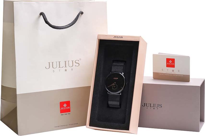 Đồng Hồ Nữ Julius Star Hàn Quốc JS-043 Kính Sapphire Dây Thép