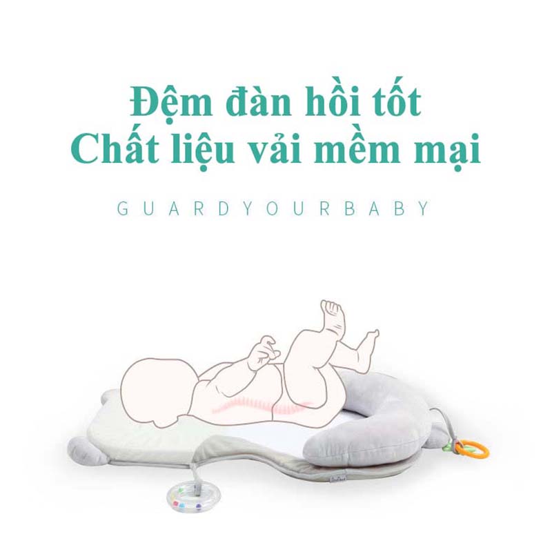 Gối Chống Trào Ngược Cho Bé Sơ Sinh Cao Cấp Litte Baby Chất Liệu Thoáng Khí - Đệm Ngủ Cho Bé Đúng Tư Thế Chống Trào Ngược Giúp Bé Ngủ Ngon