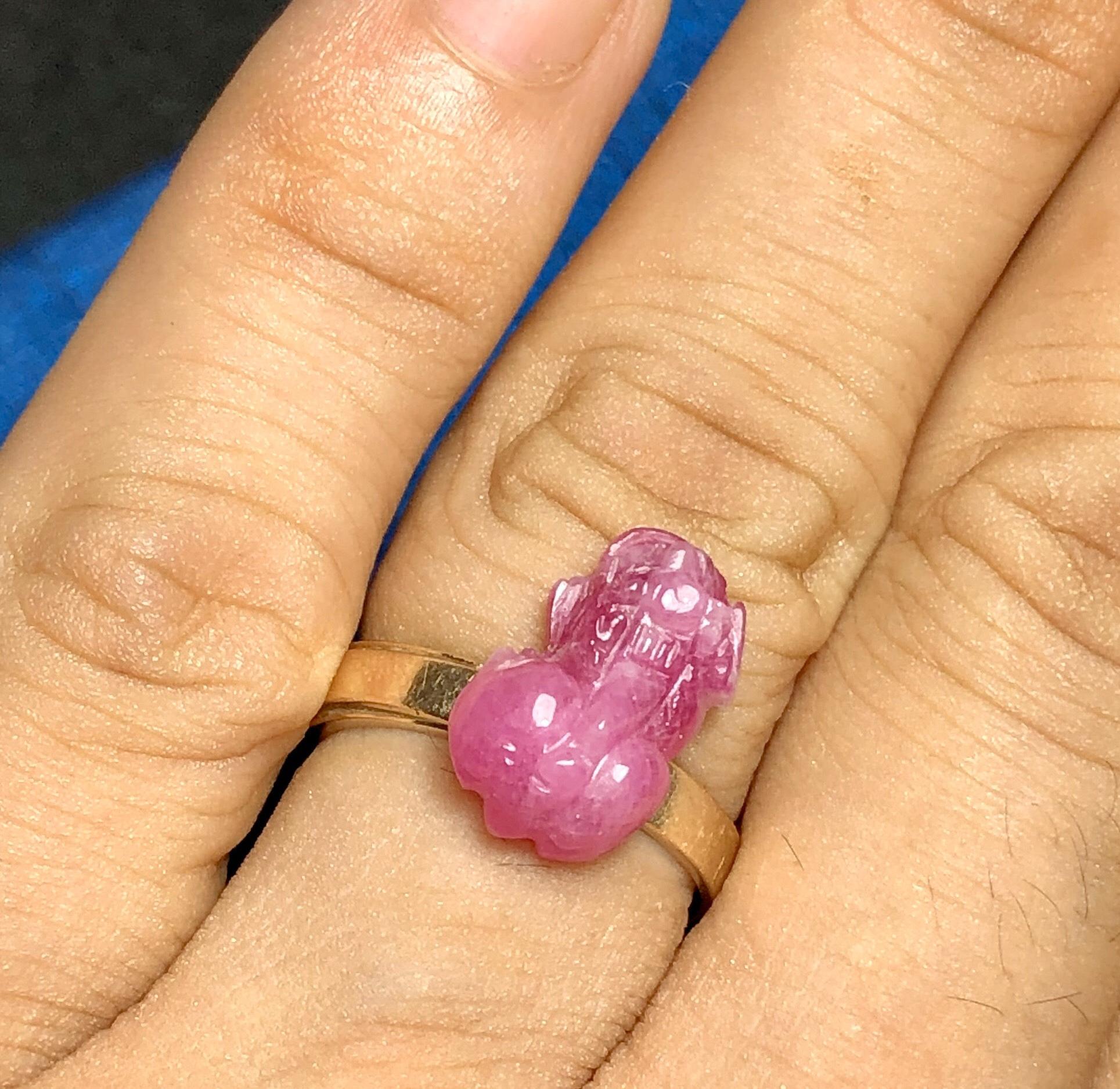 Tỳ hưu đá ruby vip size nhẫn 13mm đến 14mm