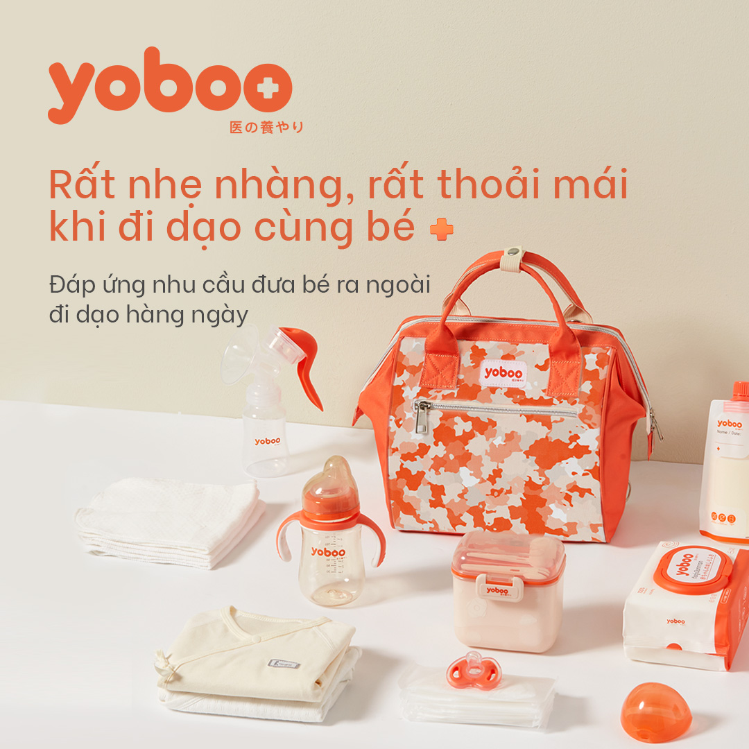 Túi đựng tã Yoboo YB-0012 chống thấm nước miệng túi rộng có dây đeo chéo hoặc đeo vai - Hàng chính hãng