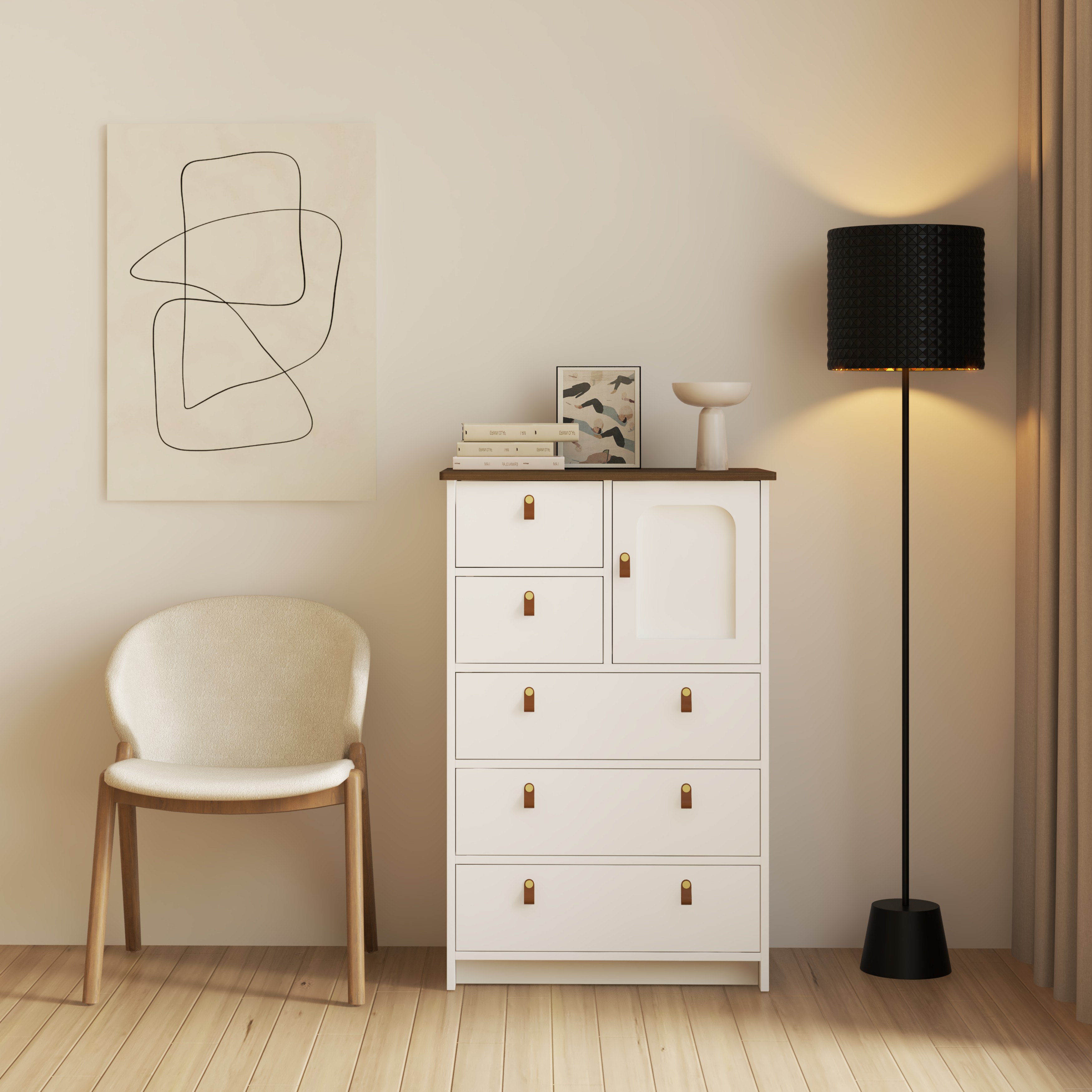 [Happy Home Furniture] NOMIA , Tủ lưu trữ 5 ngăn kéo , 70cm x 45cm x 108cm ( DxRxC), THK_064