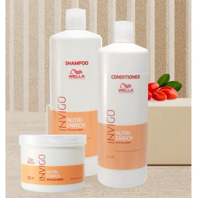 Bộ Dầu Gội Xả Hấp Ủ WELLA Invigo Nutri Enrich Dưỡng Ẩm Suôn Mượt Tóc Khô Hư Tổn Đức