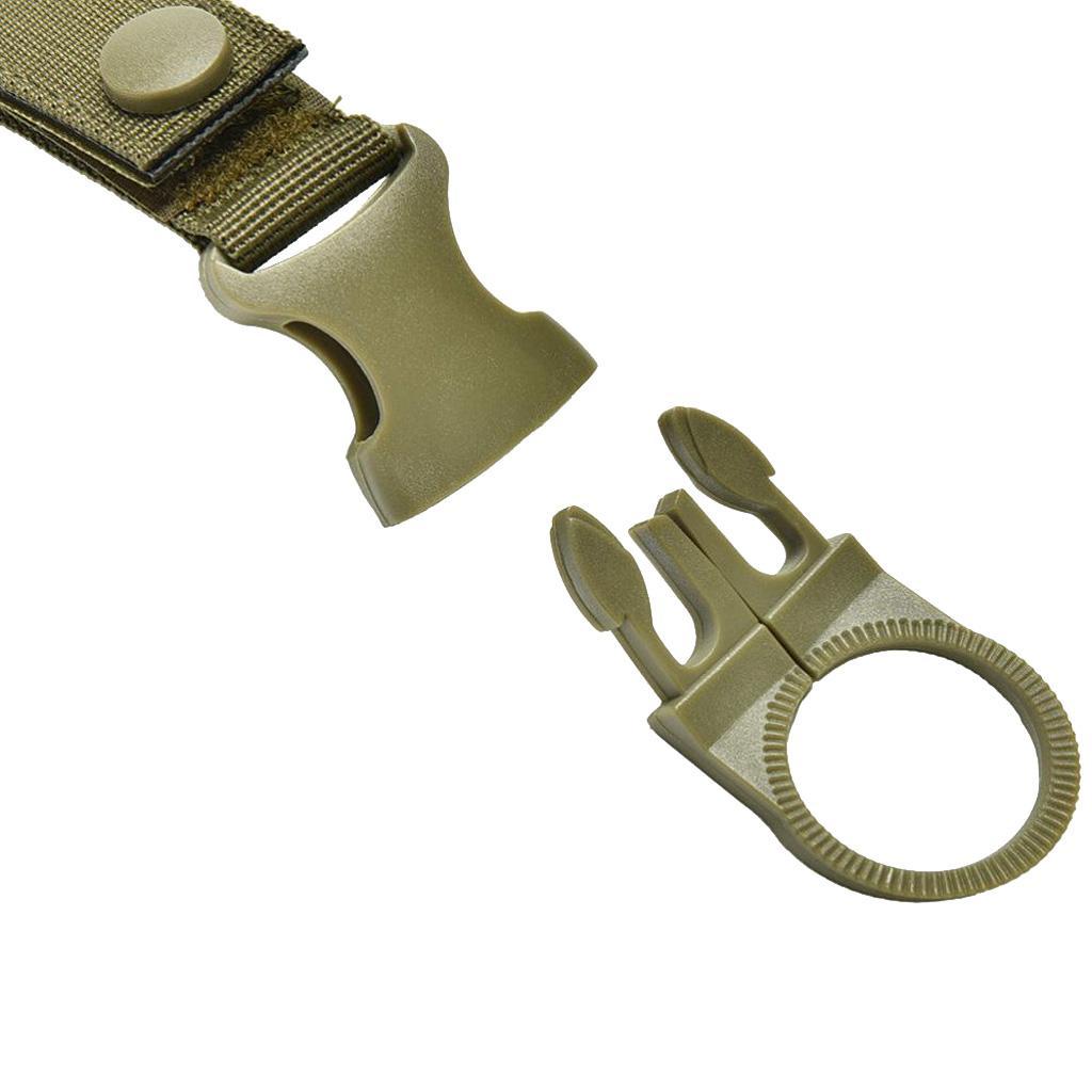 4xNylon Molle Hanging Strap Webbing Buckle Clip Bottle Hook Belt Army Green