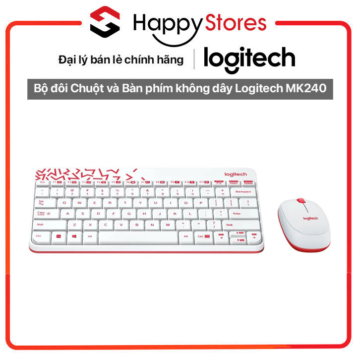 Bộ đôi Chuột và Bàn phím không dây Logitech MK240 - HÀNG CHÍNH HÃNG