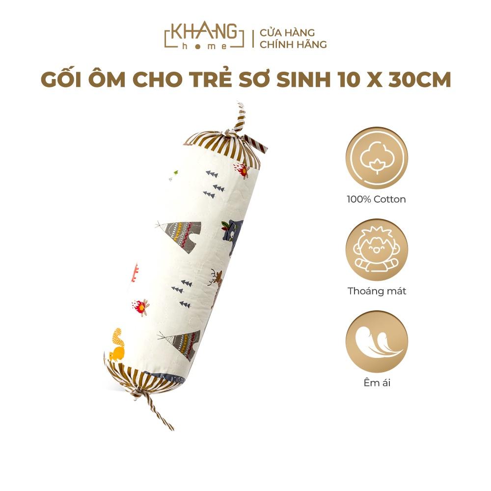 Gối Ôm Cho Trẻ Sơ Sinh Cao Cấp Khang Home Êm Ái Cho Bé Ngủ Ngon Size 10x30cm