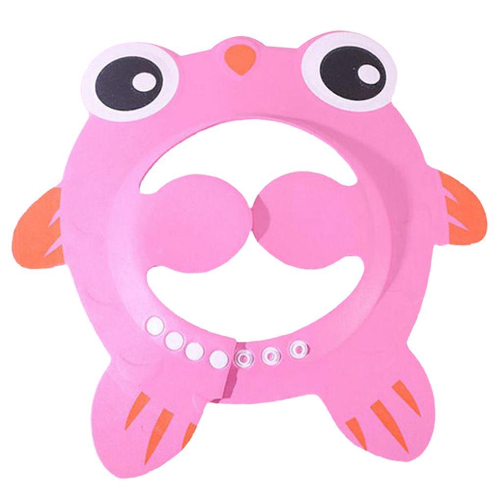 2pcs Adjustable Baby Shower Cap Ear Cover Bath Hat Wash Hair Pink+Blue
