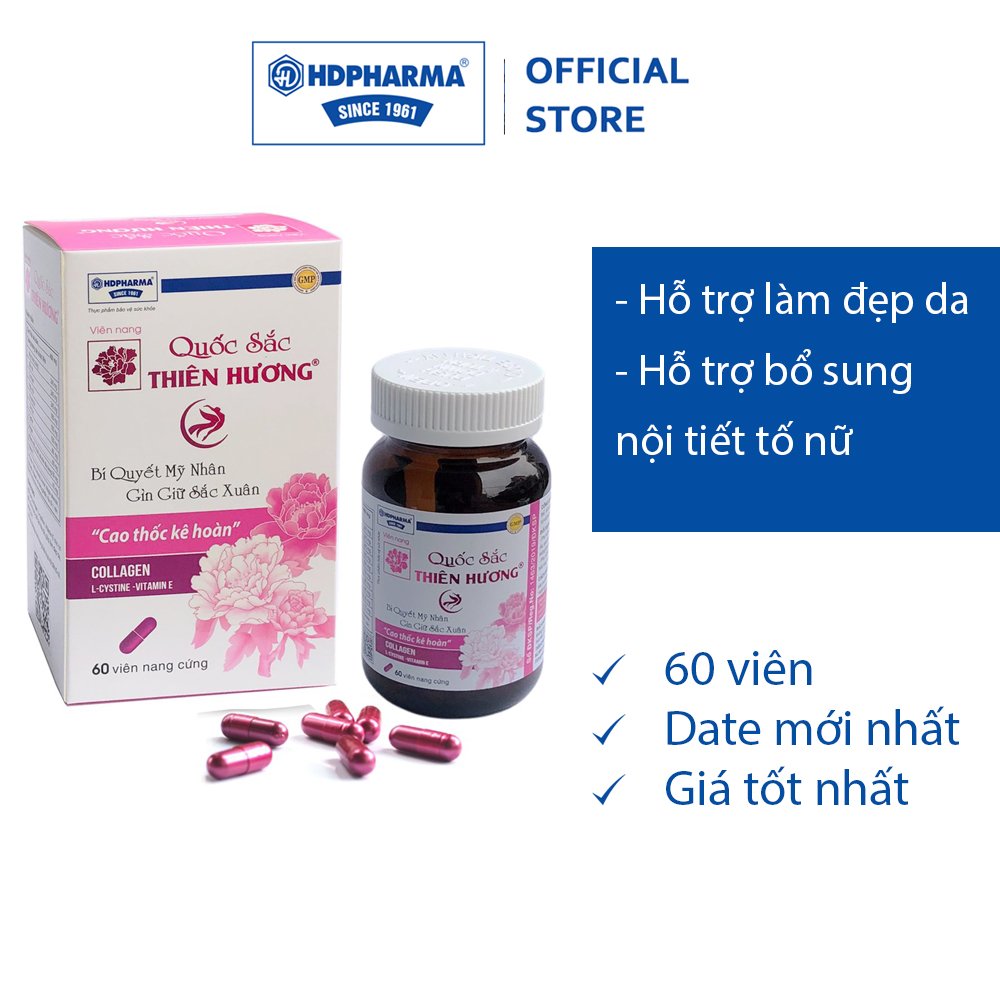 Viên Uống Quốc Sắc Thiên Hương - HDPHARMA - Tăng Cường Nội Tiết Và Sinh Lý Nữ (Lọ 60 Viên)