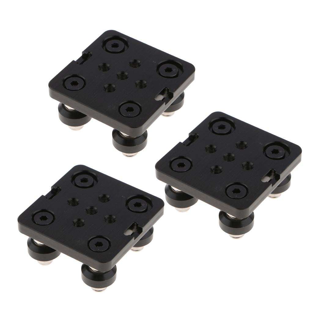 3D Printer V Gantry Plate Special Slide Platefor Aluminum Profiles with Solid Wheel/ 3SET Black