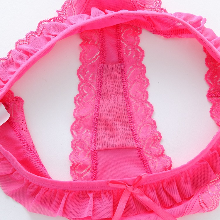 Combo 2 quần lót nữ, quần lọt khe, quần lót tam giác ren lưới xuyên thấu sexy, đính nơ xinh xắn LYEQ052