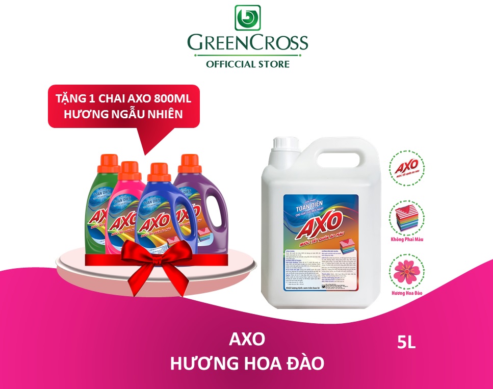 NƯỚC TẨY GIỮ MÀU AXO CAN 5L - TẶNG 1 CHAI AXO 800ML CÙNG LOẠI