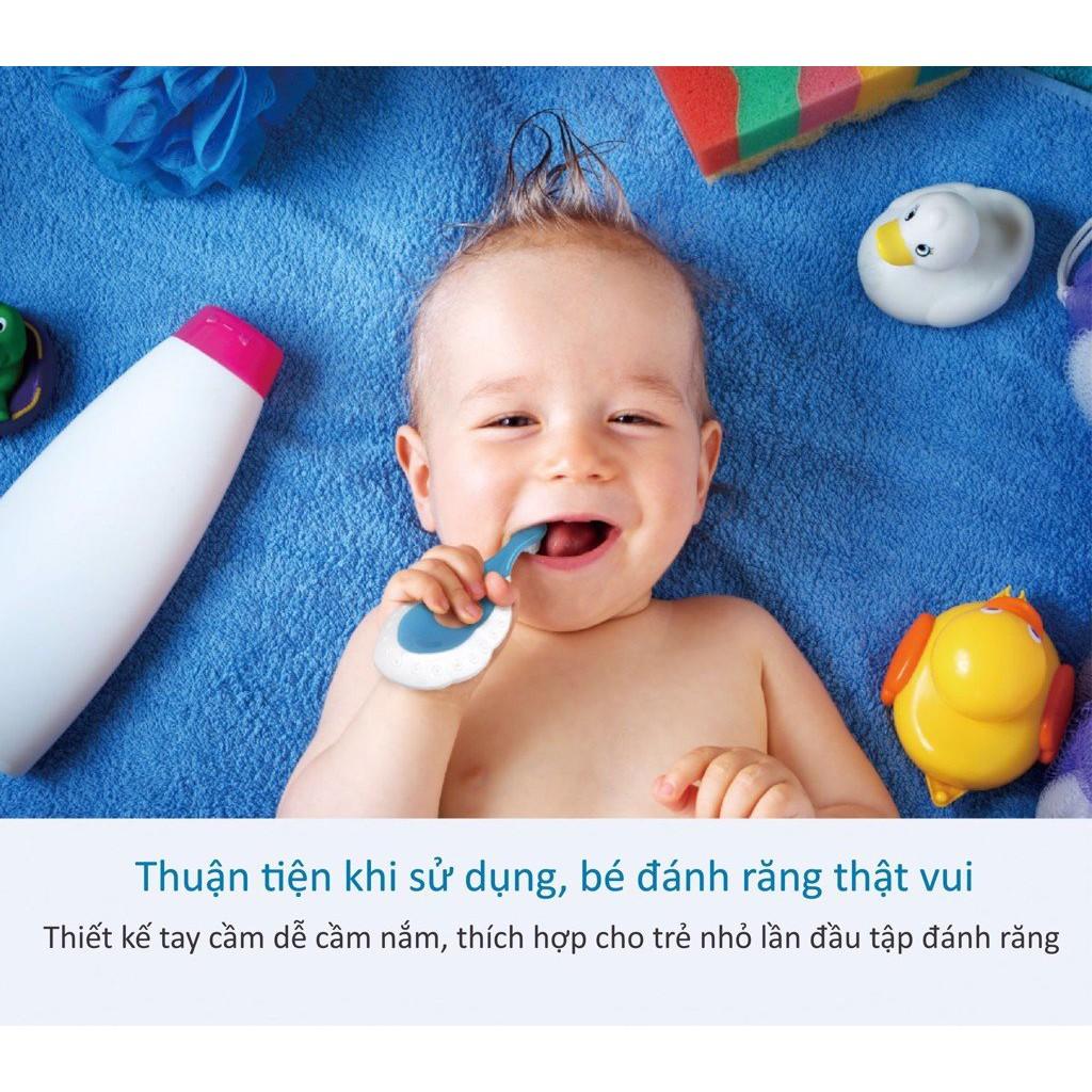 Bàn chải đánh răng cho bé từ 0 đến 3 tuổi, bàn chải siêu mảnh 3 trong 1 KUKU KU1138