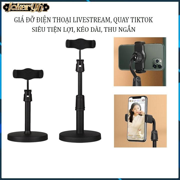 Giá đỡ kẹp cho điện thoại chụp ảnh, livestream, quay titok có thể kéo dài thu ngắn, xoay 360 độ