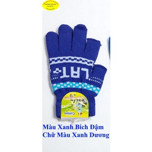 Găng tay len Bao tay len Nam Nữ Hở 2 ngón In chữ Nhãn SUN G Motor Cotton Chống nắng Giữ ấm Bảo vệ da tay Sx tại VN