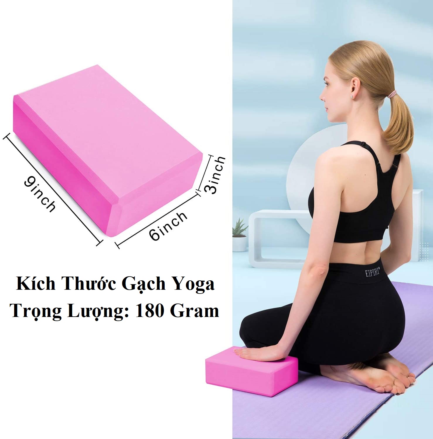 Gối Gạch Tập Yoga Chọn Màu Chất Liệu EVA Mật Độ Cao Nặng 185 Gram Chính Hãng Dododios – Gối Tập Yoga Tập Gym Tập Thể Thao Cao Cấp