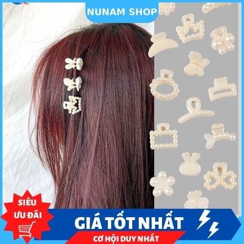 Set 3 kẹp càng cua ngọc trắng nhỏ xinh xắn cute Hàn Quốc Nunam shop