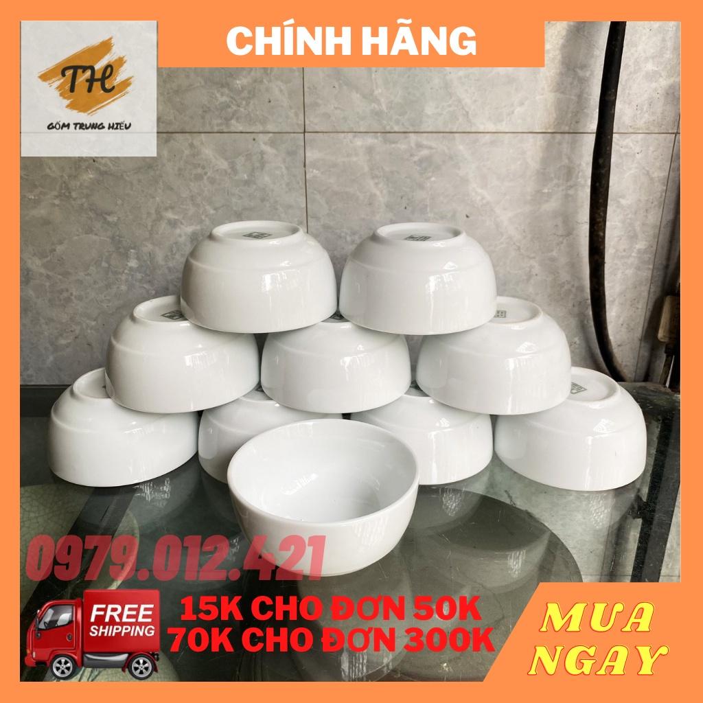 Bộ 10 chiếc Bát cơm Bát Tràng men trắng dáng Nhật