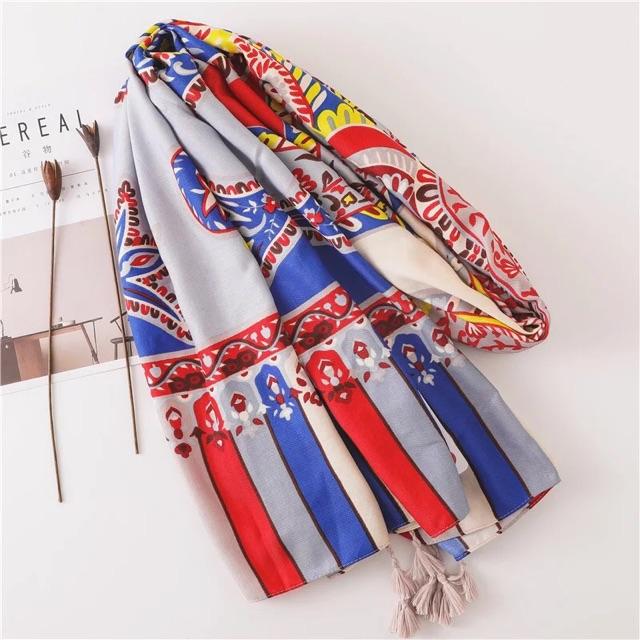 Khăn choàng du lịch biển khăn choàng boho in hoạ tiết thổ cẩm