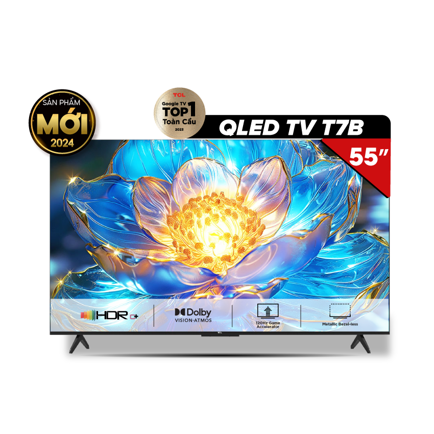 TCL 55T7B 55&quot; QLED 4K Google TV - Tivi 55inch - Hàng chính hãng - Bảo hành 2 năm