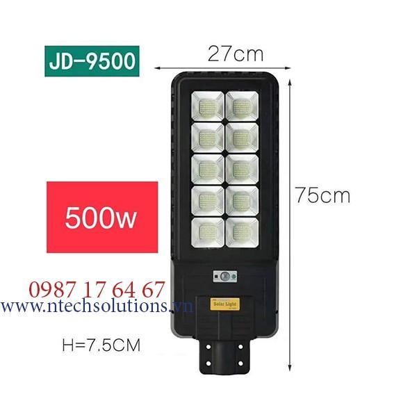 Đèn đường liền thể năng lượng mặt trời Jindian mã JD9500 Công suất 500W-Khung ABS- Chip Led &quot;SMD&quot;