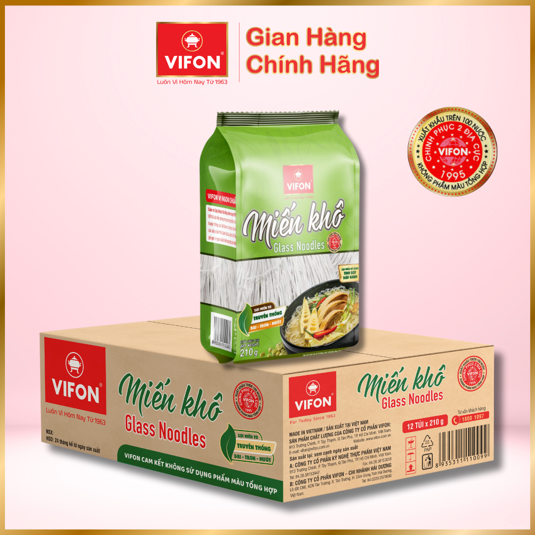 Thùng 12 gói Miến Khô VIFON 210gr/gói