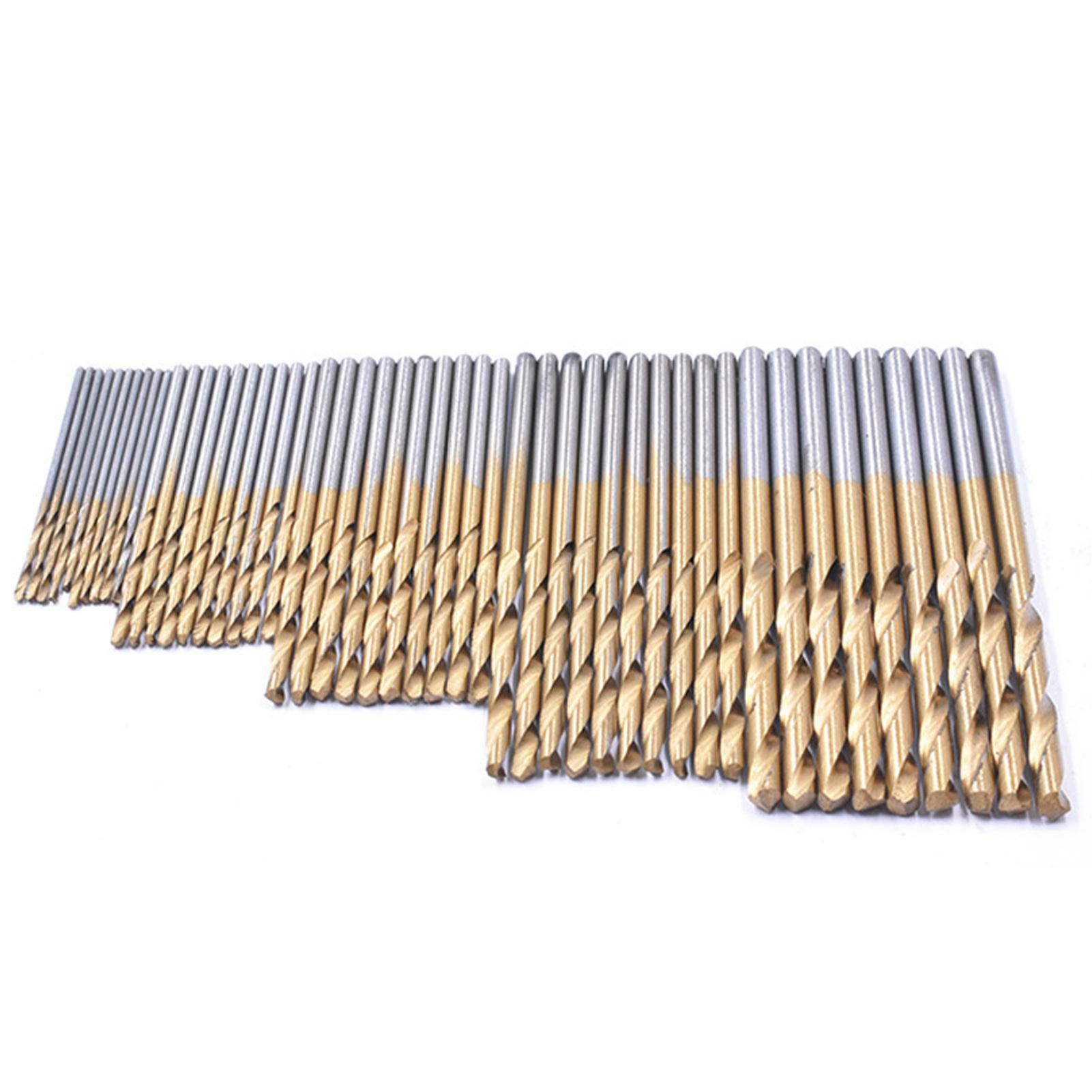 50 mũi khoan xoắn trục thẳng đường kính: 1mm / 1.5mm / 2mm / 2.5mm / 3mm. Thiết kế lưỡi dao 135 độ giúp lấy phôi thuận tiện