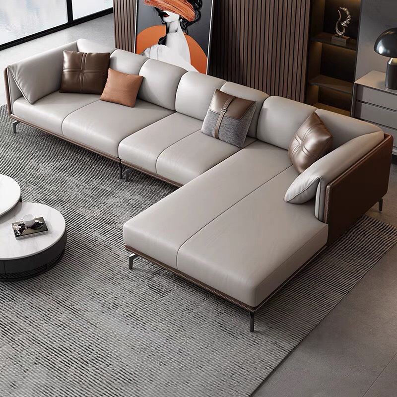 Ghế sofa góc L bọc da Adora