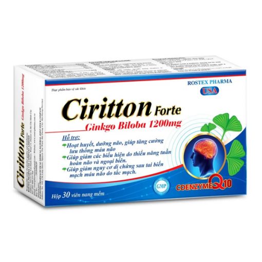 Combo 2 Hộp Hoạt huyết dưỡng não Ciritton Ginkgo Biloba 1200mg - Nattokinase -  Hộp 30 viên