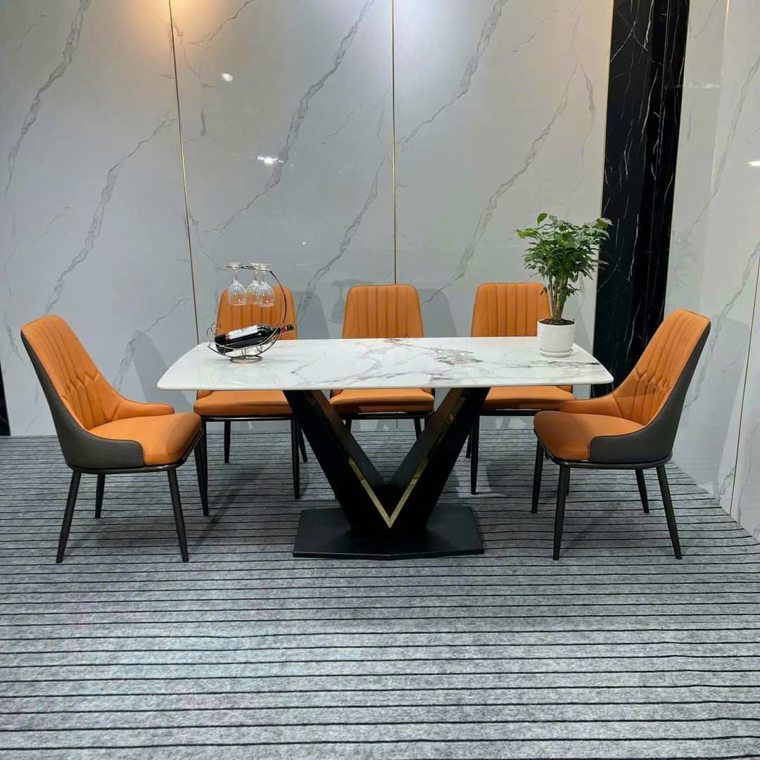 Bộ bàn ăn mặt đá nhập khẩu sang trọng, hiện đại CTL09 Juno Sofa nhiều lựa chọn