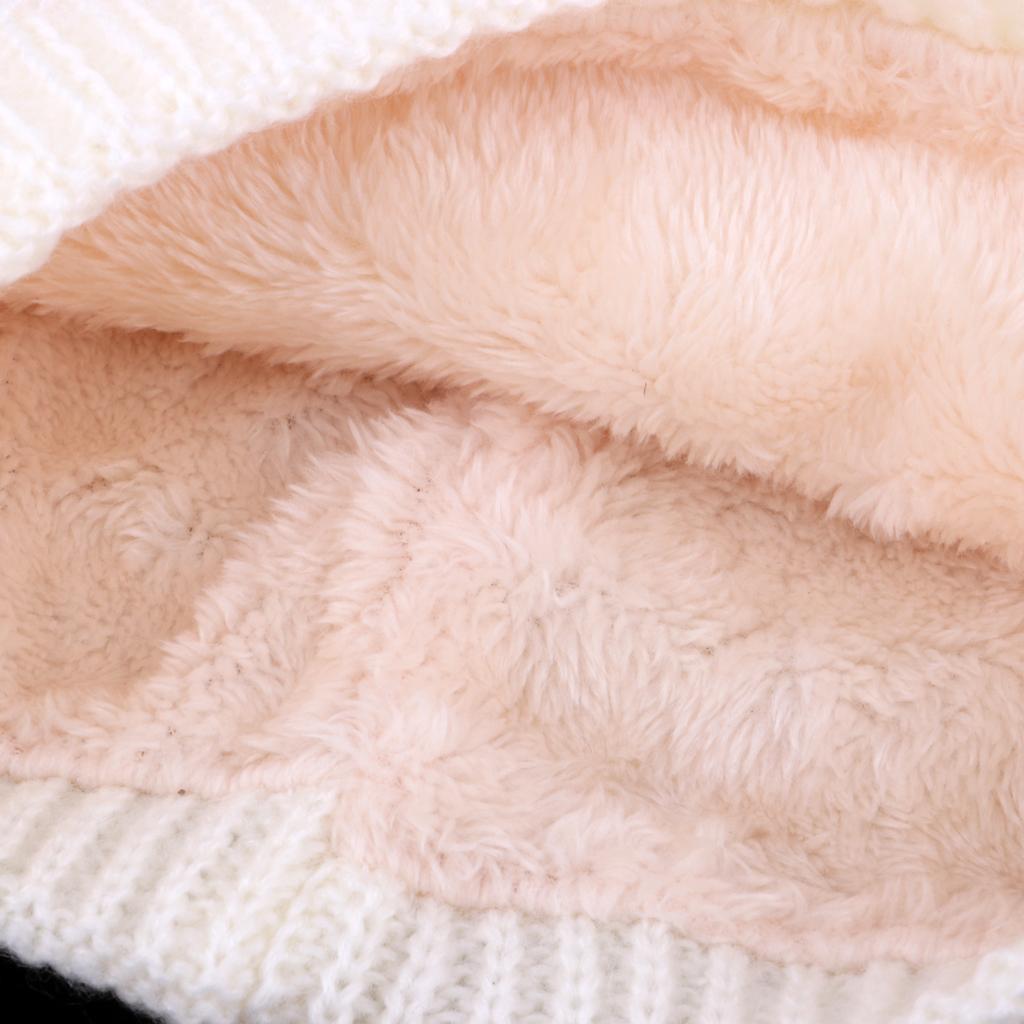 Windproof Fleece Winter Warm Scarf Neck Loop Warmer Neckerchief White