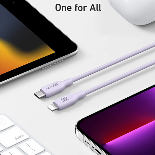 Cáp USB Type-C to iP Anker 542 MFI TPE 30W 0.9m A80A1/1.8m A80A2 - Hàng chính hãng
