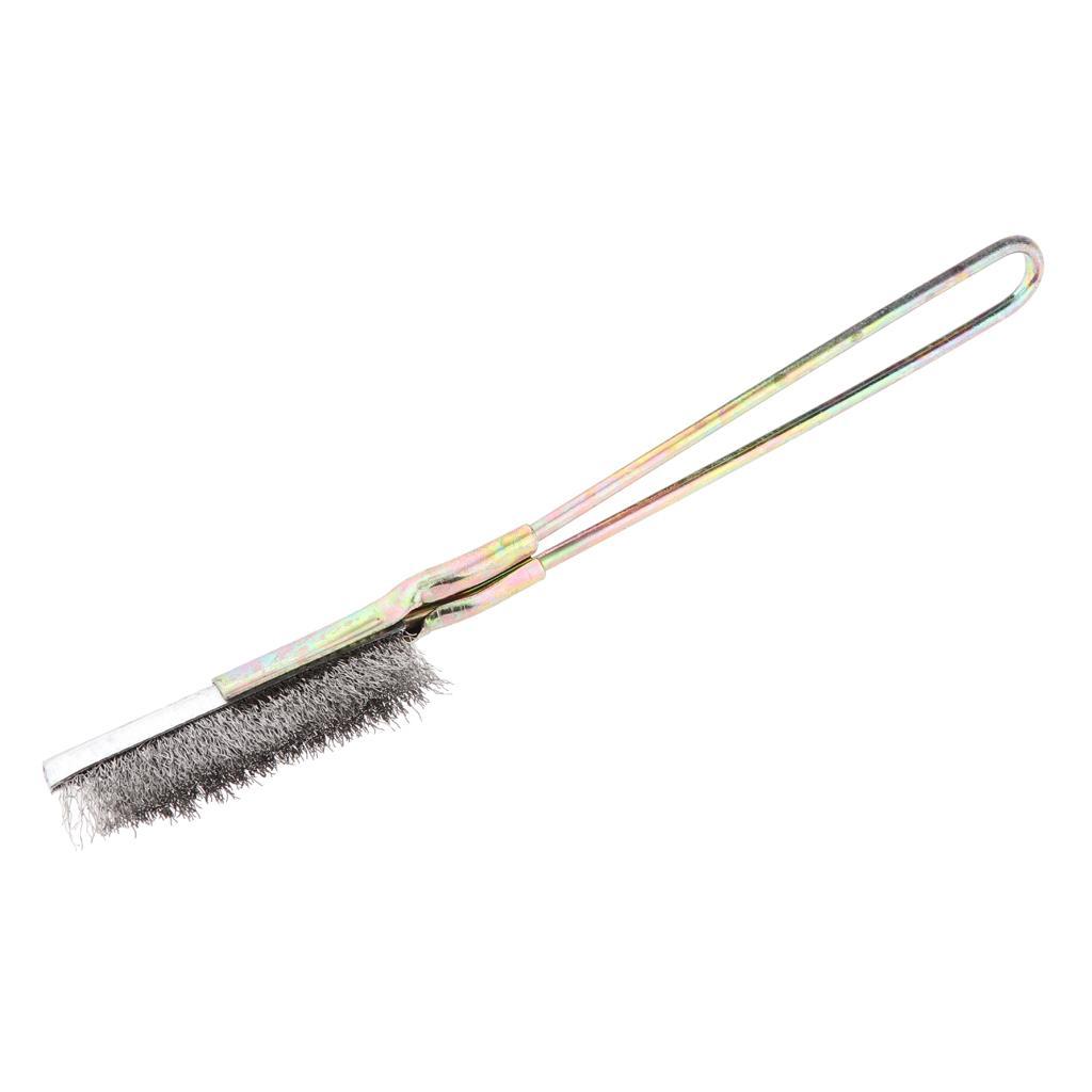2pcs Stainless Steel Handle Wire Brush for Rust Paint Straight Head