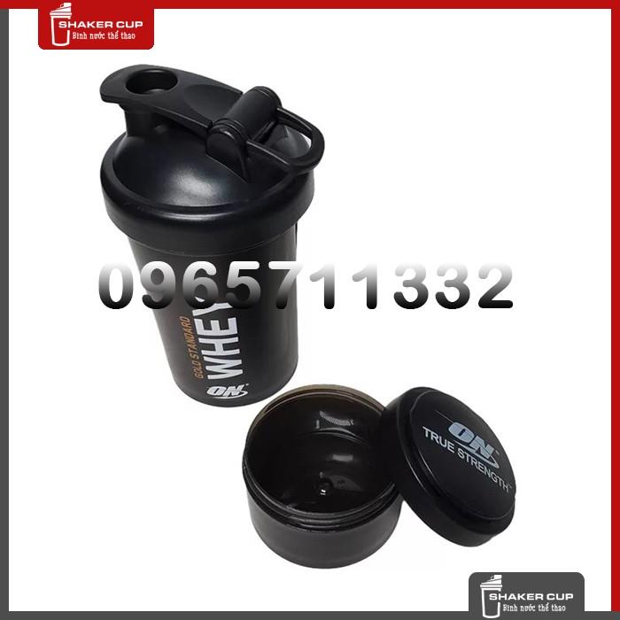 Bình lắc thể thao bình tập gym Shake bottle ON Gold Standard 2 ngăn