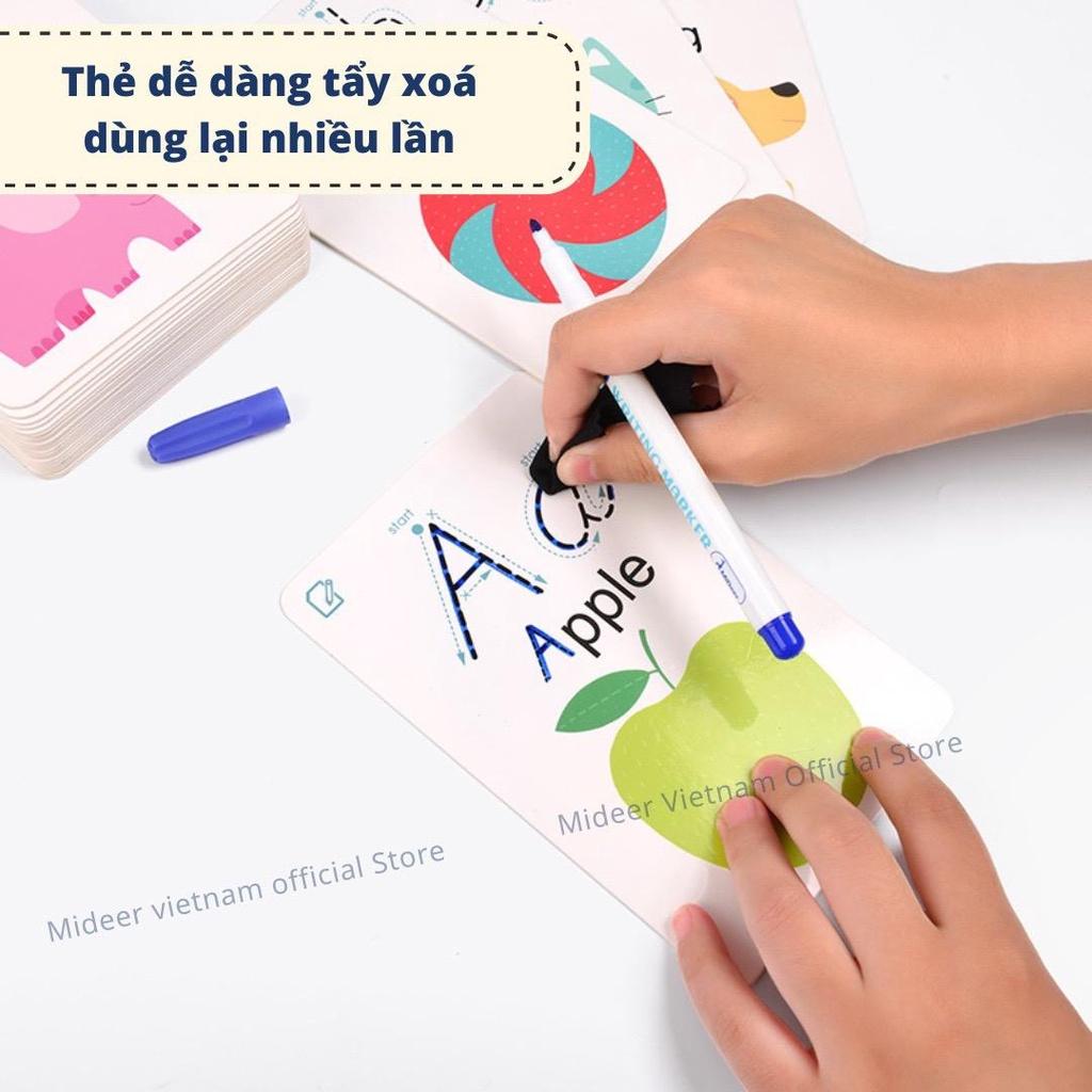 Bộ Thẻ Học Chữ Cái - Số Viết Và Xóa Mideer Write &amp; Wipe Cards - 123 &amp; ABC - 52 Thẻ Flashcards, Đồ Chơi Giáo Dục Cho Bé