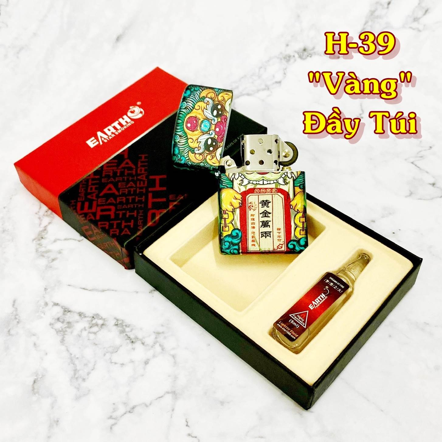 Hột Quẹt Bật Lửa phiên bản nhật "Vàng Đầy Túi" may mắn H39 - xài xăng