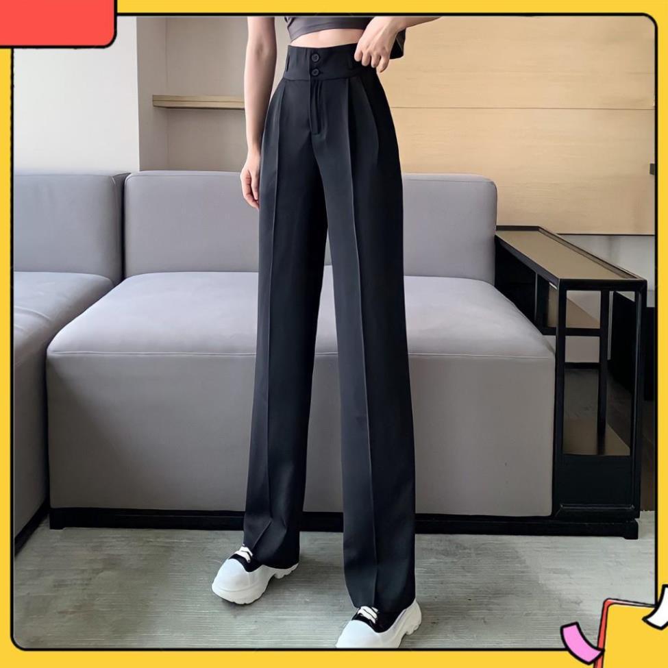 Quần Culottes Ống rộng Cao Cấp cạp cao hai cúc 002