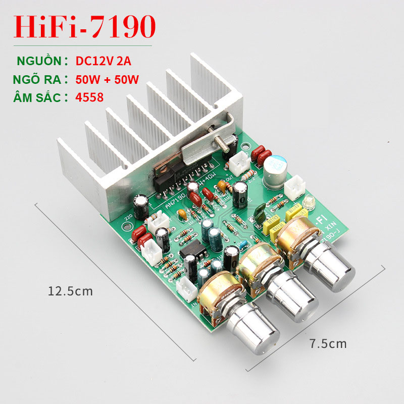 Bảng mạch khuếch đại công suất AN7190 DC12V 50W + 50W 2.0 kênh Tự làm loa Bảng khuếch đại công suất HIFI