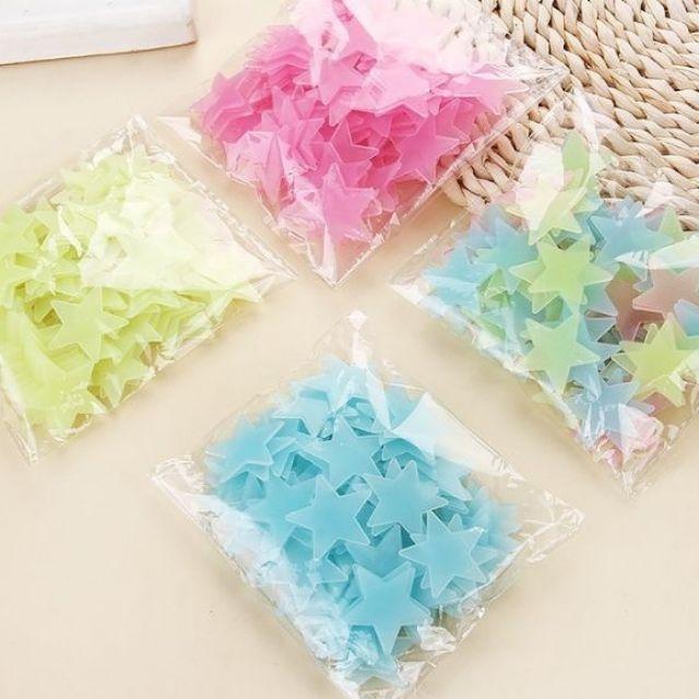 Ngôi sao dạ quang set 100c đủ màu