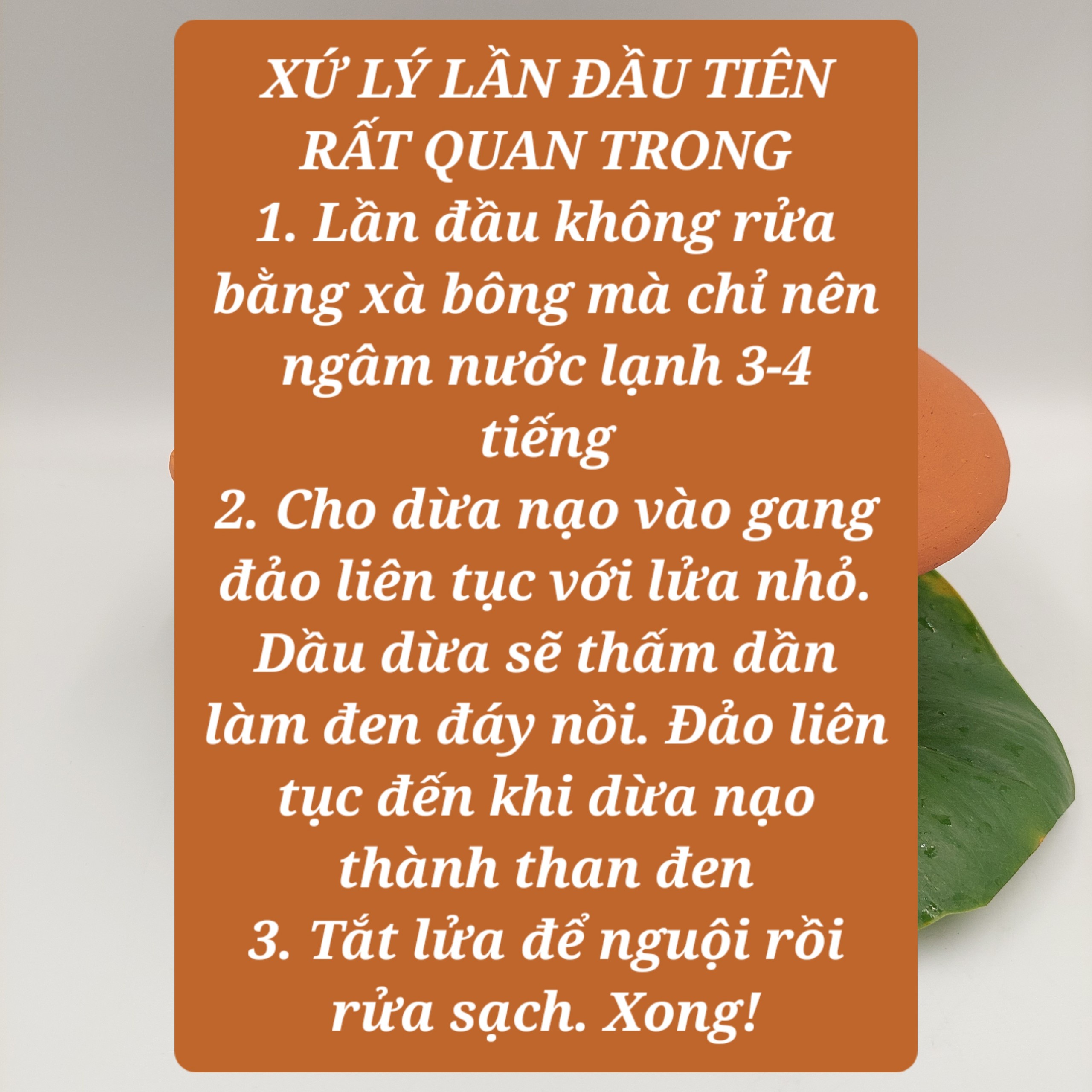 Chảo đất (nung) có quai bao gồm 2 kích thước 13cm và 15cm