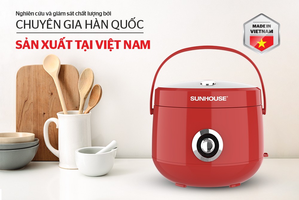 Nồi cơm điện sunhouse 1.8L SHD8606R- Hàng chính hãng