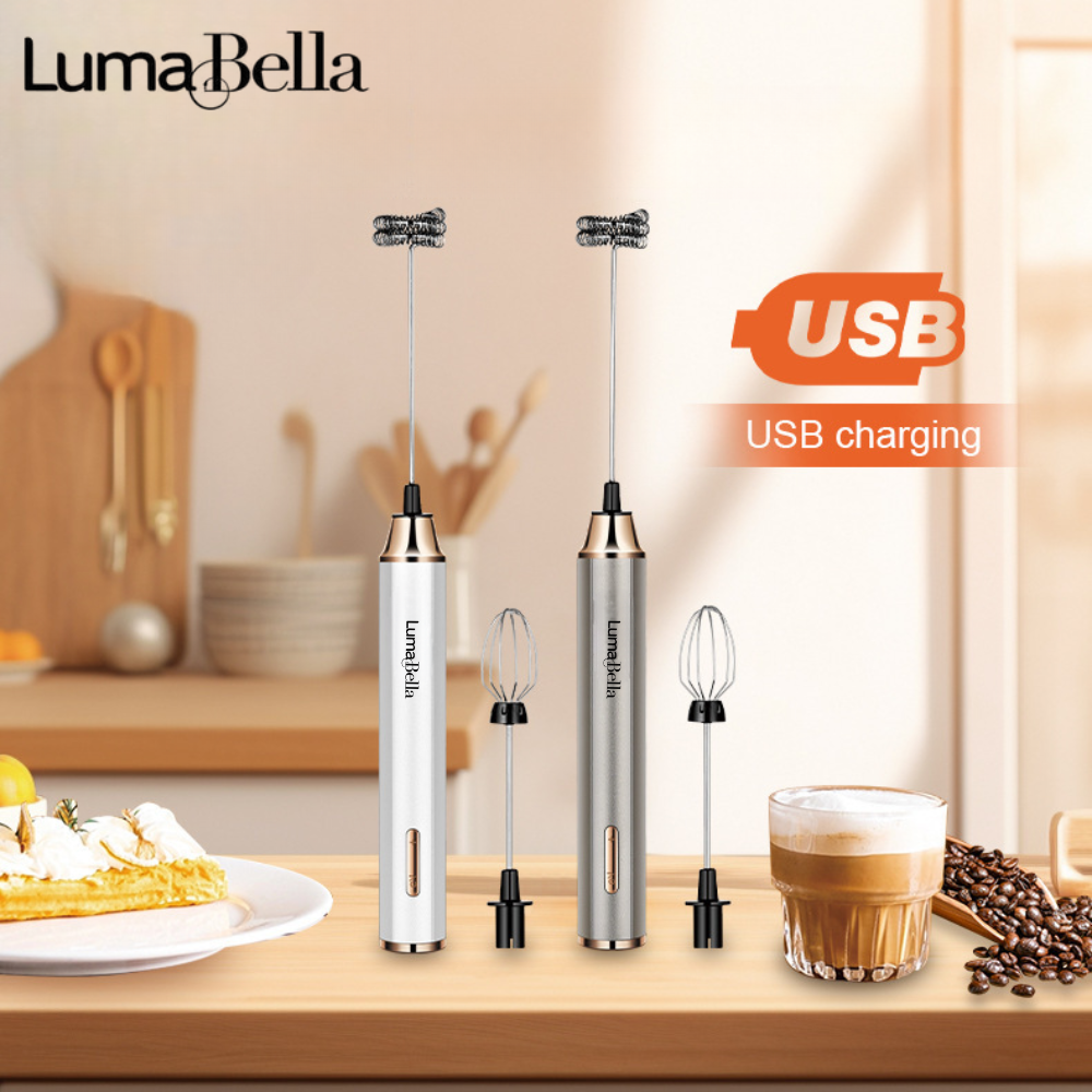 Máy đánh bọt cầm tay KHÔNG DÂY LB-02018 đa năng 2in 1, đánh trứng, tạo bọt, có sạc USB tiện lợi - DELIYA - HÀNG CHÍNH HÃNG