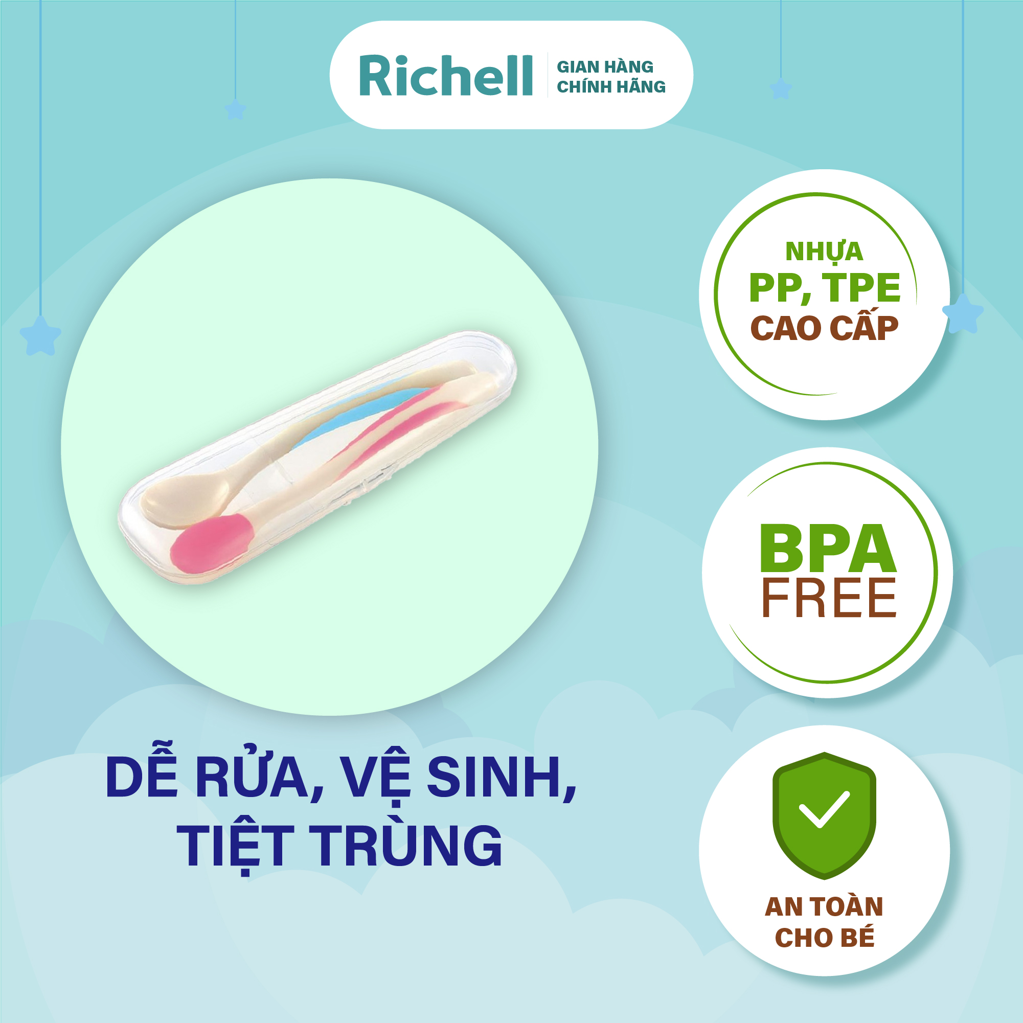 Bộ muỗng mềm và muỗng nhựa Richell