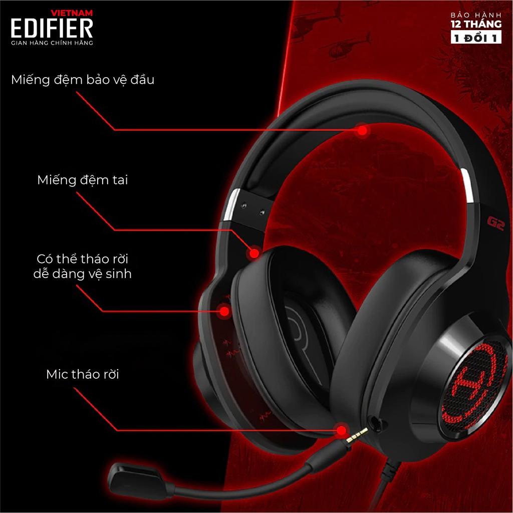 Tai nghe gaming 7.1 EDIFIER G2 II Bản quốc tế mới nhất - Hỗ trợ Mic chống ồn - Âm thanh giảm lập 7.1 - chính hãng