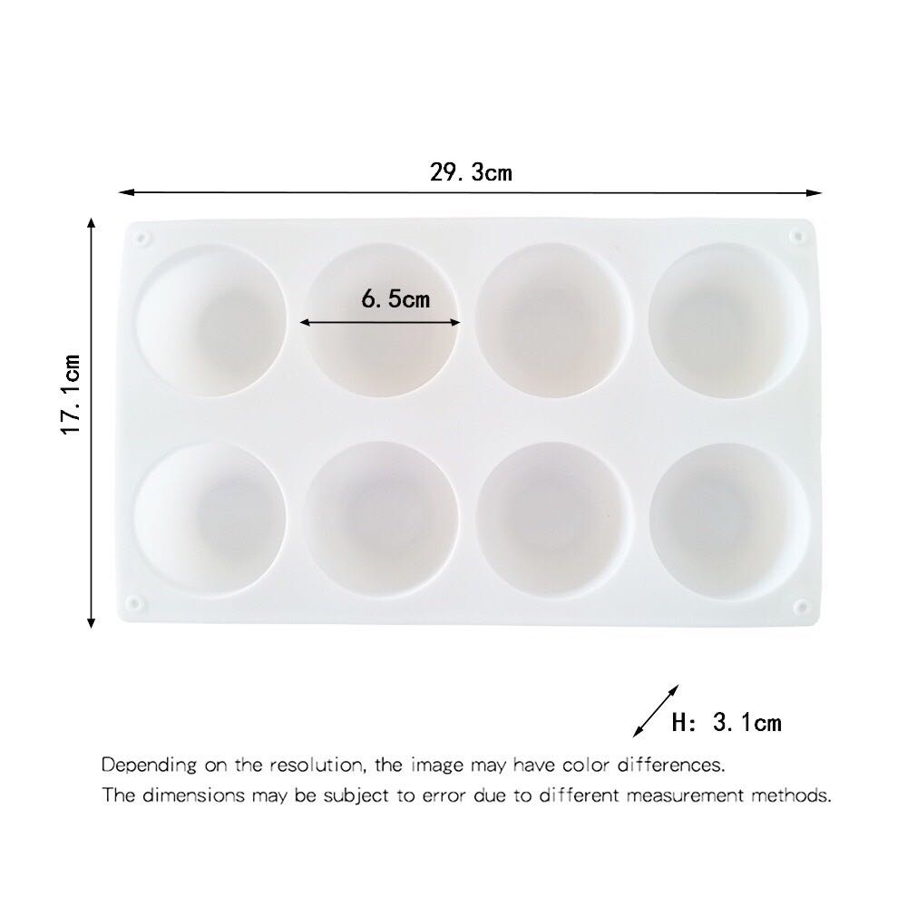 Khuôn silicon 8 bán cầu