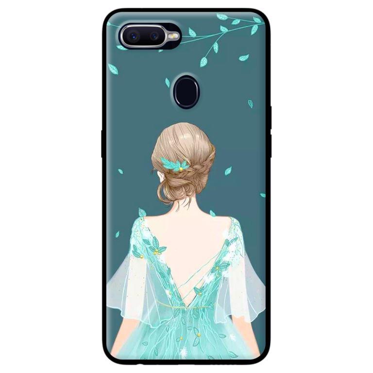 Ốp in cho Oppo A5s Cô Gái Nền Xanh - Hàng chính hãng